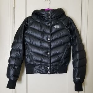 THE NORTH FACE black 550 puffer bomber jacket